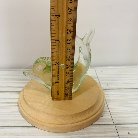 Art Glass Yellow Green Glass Dolphin Figure - Picture 6 of 6